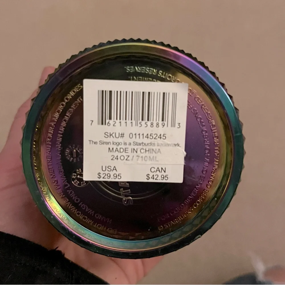 Satrbucks Limited Edition Studded Oil slick Rainbow Iridescent Tumbler